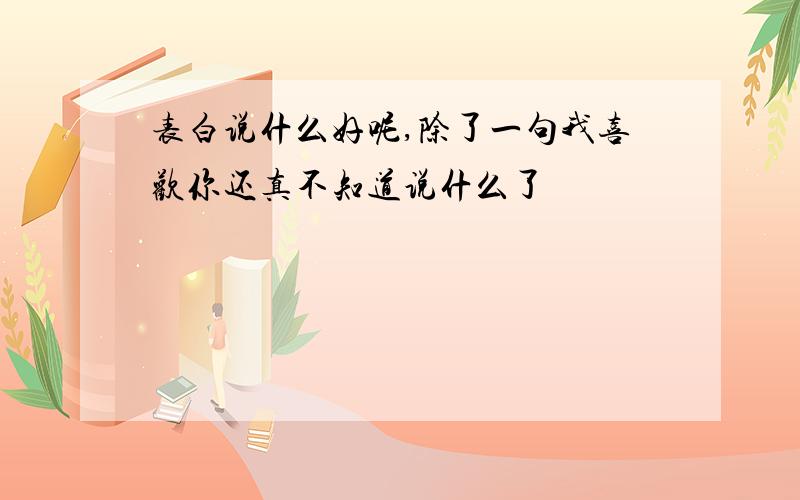 表白说什么好呢,除了一句我喜欢你还真不知道说什么了