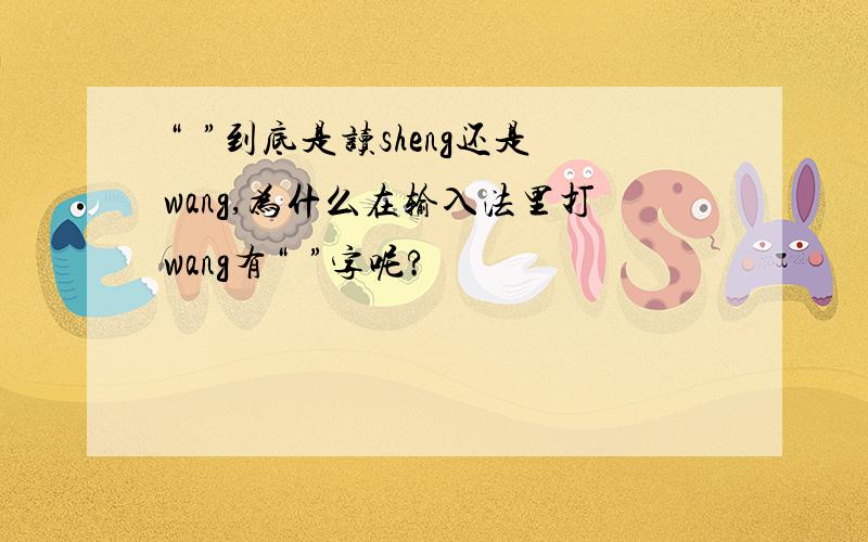 “琞”到底是读sheng还是wang,为什么在输入法里打wang有“琞”字呢?