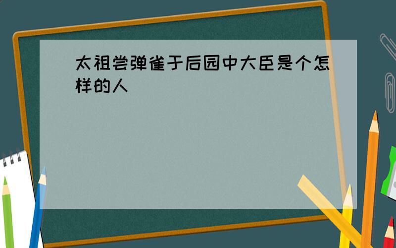 太祖尝弹雀于后园中大臣是个怎样的人