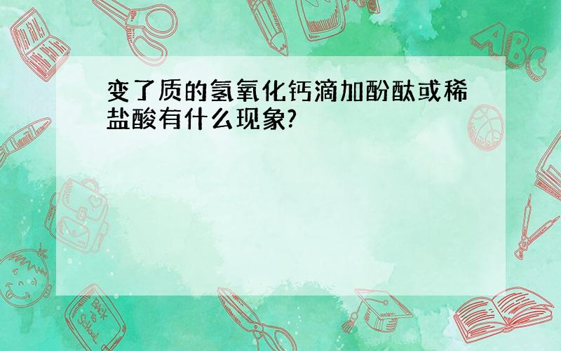 变了质的氢氧化钙滴加酚酞或稀盐酸有什么现象?