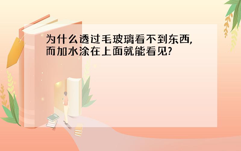 为什么透过毛玻璃看不到东西,而加水涂在上面就能看见?