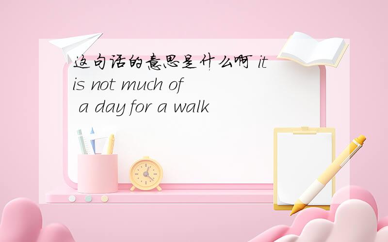 这句话的意思是什么啊 it is not much of a day for a walk