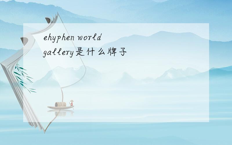 ehyphen world gallery是什么牌子