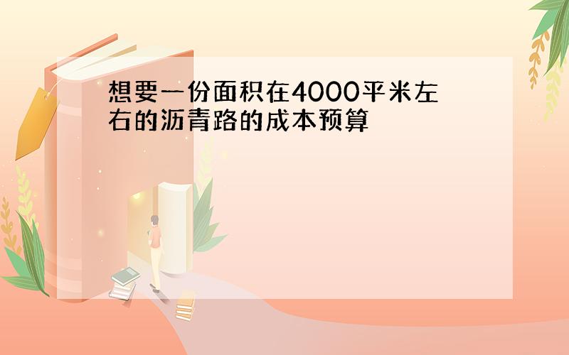 想要一份面积在4000平米左右的沥青路的成本预算