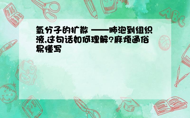 氧分子的扩散 ——肺泡到组织液,这句话如何理解?麻烦通俗易懂写