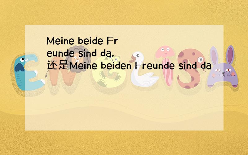 Meine beide Freunde sind da.还是Meine beiden Freunde sind da