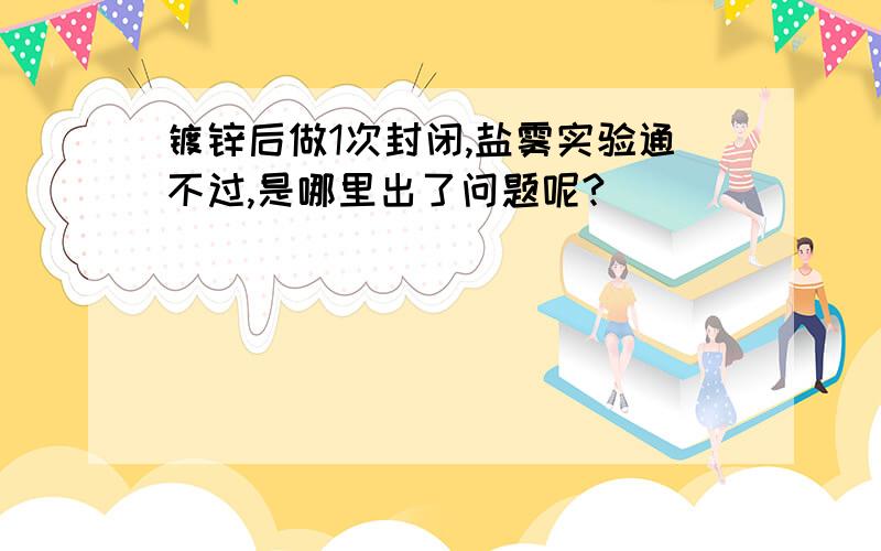 镀锌后做1次封闭,盐雾实验通不过,是哪里出了问题呢?