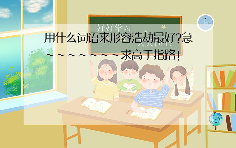 用什么词语来形容浩劫最好?急~~~~~~~求高手指路!