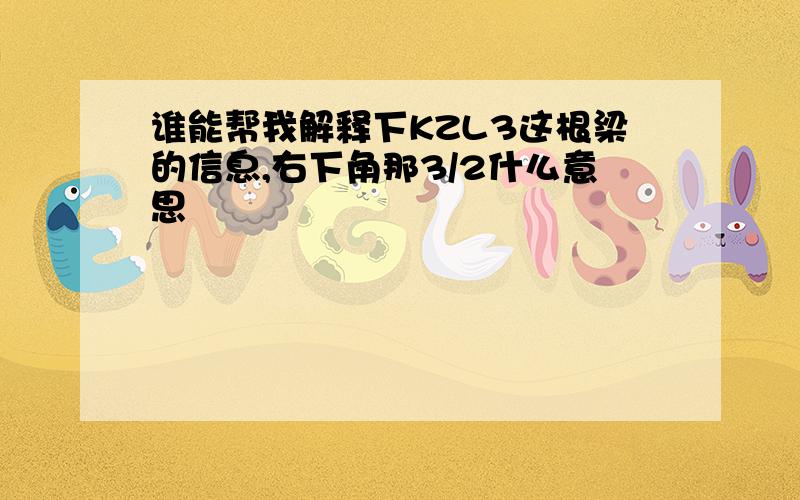 谁能帮我解释下KZL3这根梁的信息,右下角那3/2什么意思