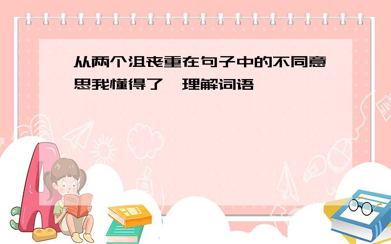 从两个沮丧重在句子中的不同意思我懂得了,理解词语