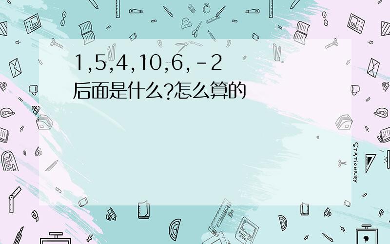 1,5,4,10,6,-2 后面是什么?怎么算的