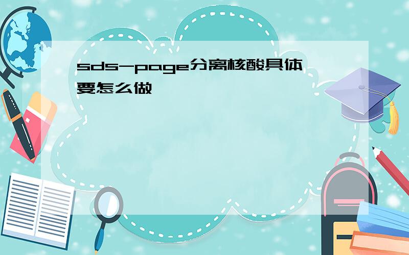 sds-page分离核酸具体要怎么做