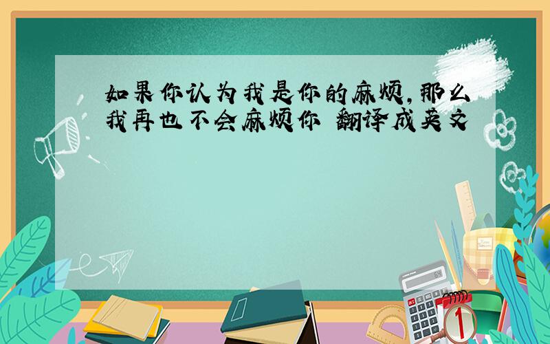 如果你认为我是你的麻烦,那么我再也不会麻烦你 翻译成英文