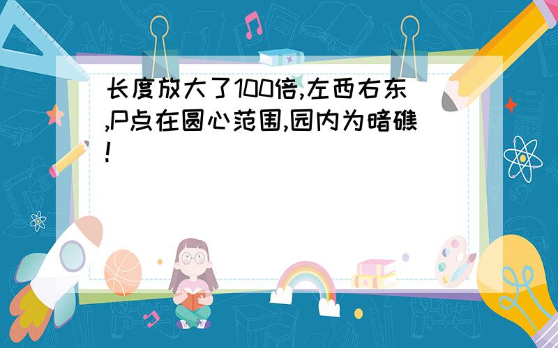 长度放大了100倍,左西右东,P点在圆心范围,园内为暗礁!