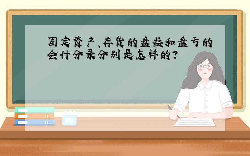 固定资产、存货的盘盈和盘亏的会计分录分别是怎样的?