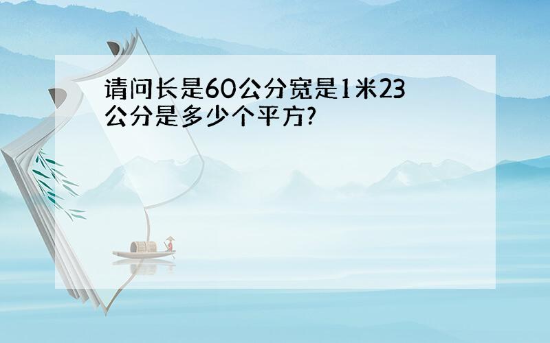 请问长是60公分宽是1米23公分是多少个平方?