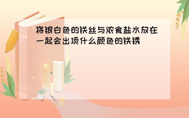 将银白色的铁丝与浓食盐水放在一起会出项什么颜色的铁锈