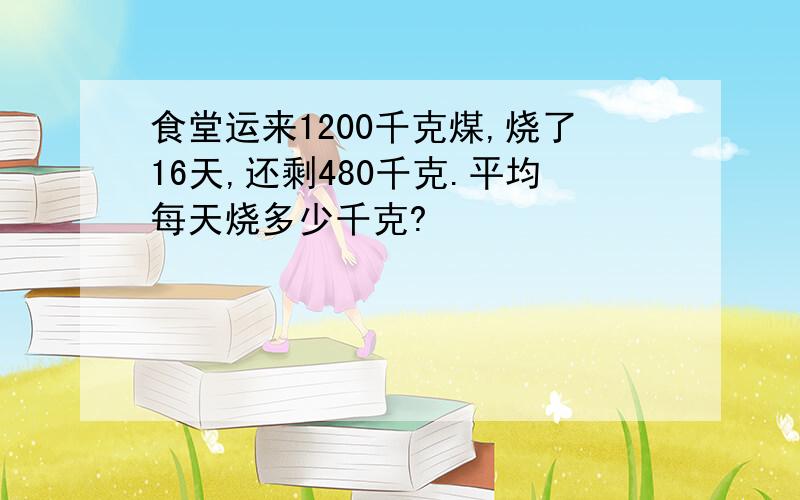 食堂运来1200千克煤,烧了16天,还剩480千克.平均每天烧多少千克?