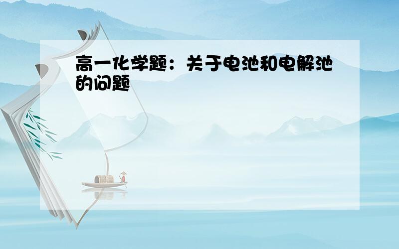 高一化学题：关于电池和电解池的问题