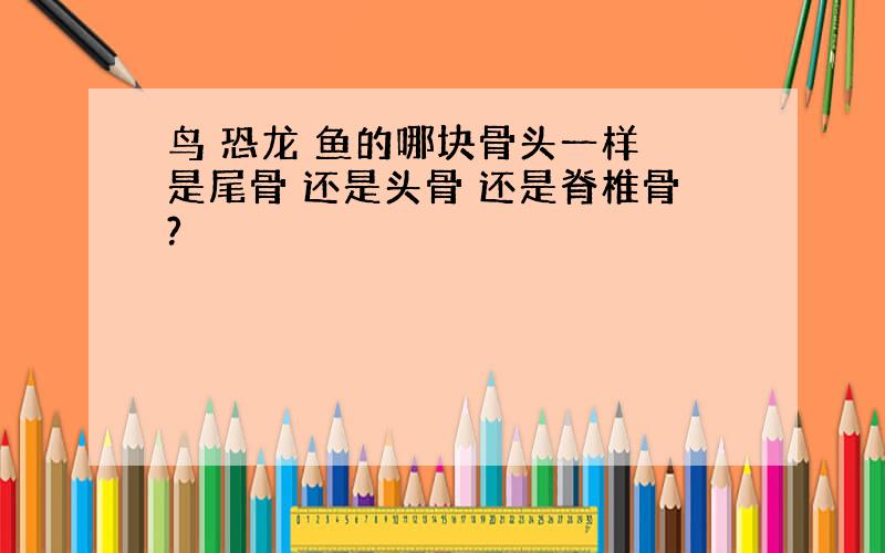 鸟 恐龙 鱼的哪块骨头一样 是尾骨 还是头骨 还是脊椎骨?