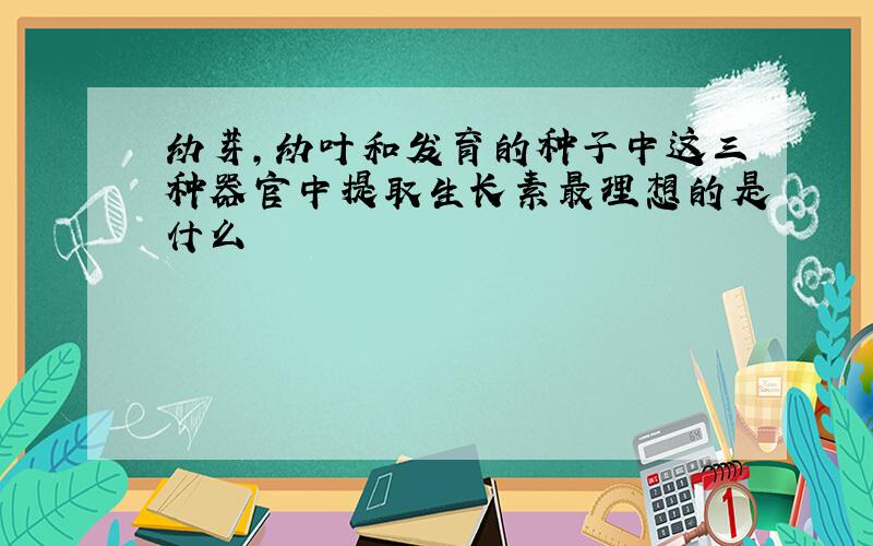 幼芽,幼叶和发育的种子中这三种器官中提取生长素最理想的是什么