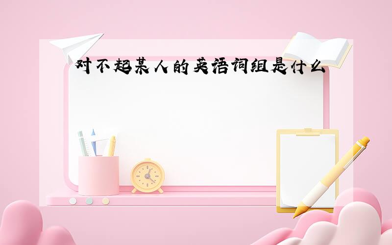 对不起某人的英语词组是什么