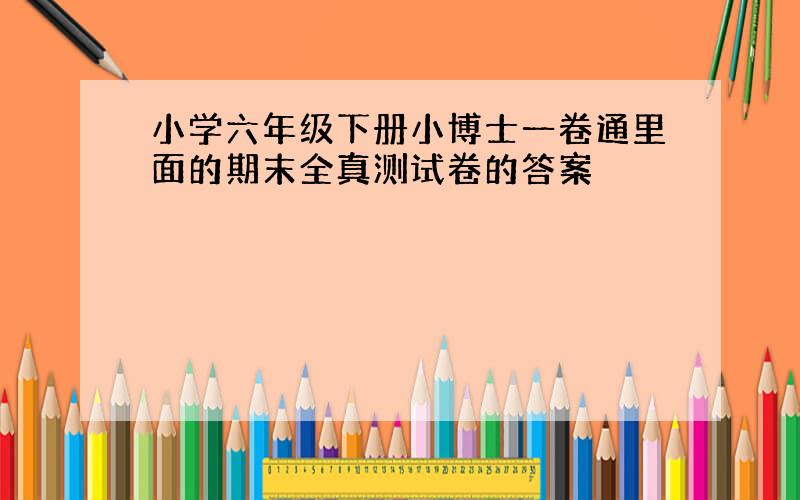 小学六年级下册小博士一卷通里面的期末全真测试卷的答案