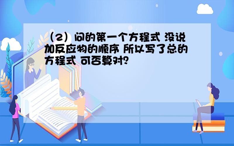 （2）问的第一个方程式 没说加反应物的顺序 所以写了总的方程式 可否算对？