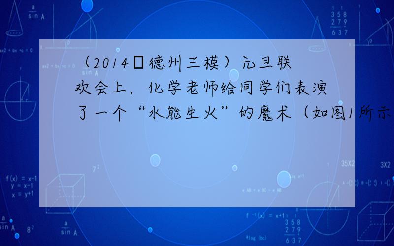 （2014•德州三模）元旦联欢会上，化学老师给同学们表演了一个“水能生火”的魔术（如图1所示），他将包有过氧化钠（Na2