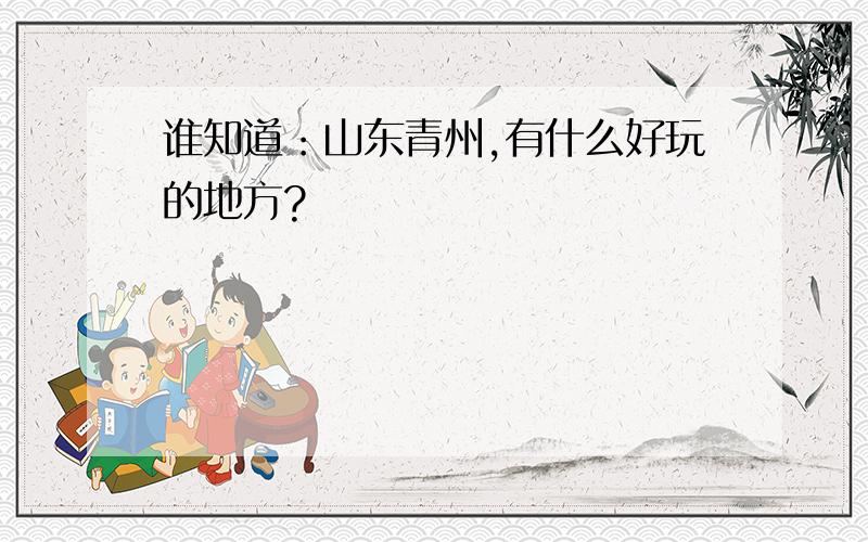 谁知道：山东青州,有什么好玩的地方?