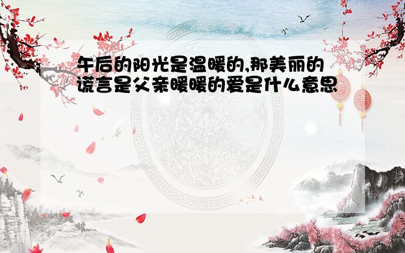 午后的阳光是温暖的,那美丽的谎言是父亲暖暖的爱是什么意思