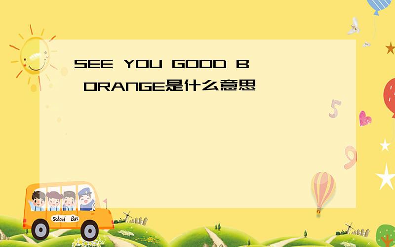 SEE YOU GOOD B ORANGE是什么意思