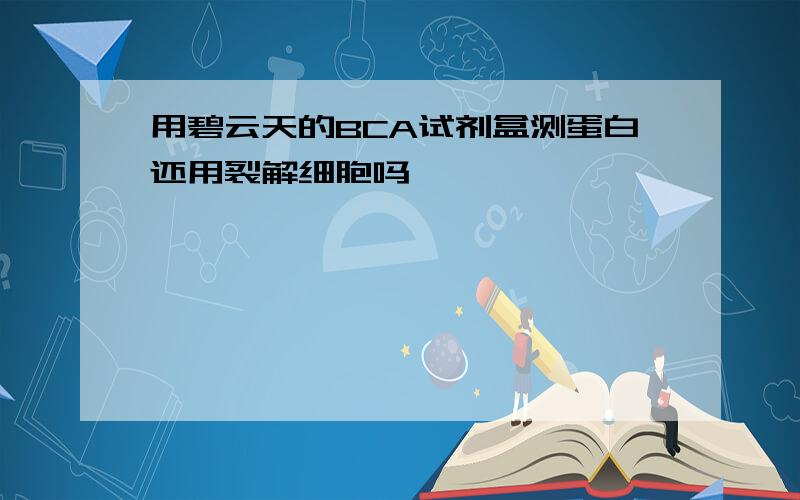 用碧云天的BCA试剂盒测蛋白还用裂解细胞吗,