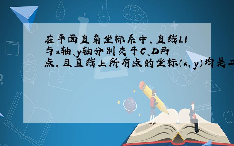 在平面直角坐标系中，直线L1与x轴、y轴分别交于C、D两点，且直线上所有点的坐标（x，y）均是二元一次方程2x-y=-4