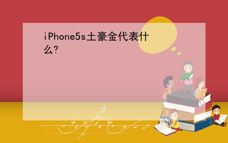 iPhone5s土豪金代表什么?