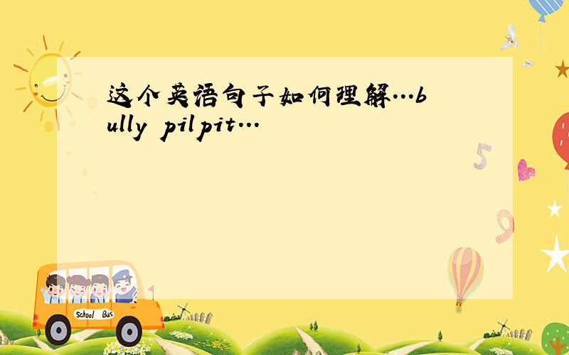 这个英语句子如何理解...bully pilpit...