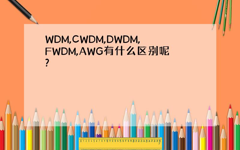 WDM,CWDM,DWDM,FWDM,AWG有什么区别呢?