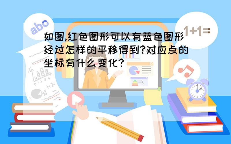 如图,红色图形可以有蓝色图形经过怎样的平移得到?对应点的坐标有什么变化?