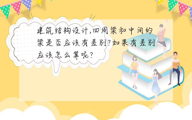 建筑结构设计,四周梁和中间的梁是否应该有差别?如果有差别应该怎么算呢?