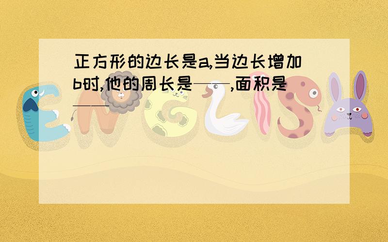 正方形的边长是a,当边长增加b时,他的周长是——,面积是——