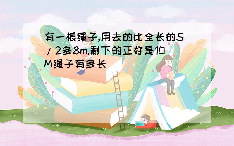 有一根绳子,用去的比全长的5/2多8m,剩下的正好是10M绳子有多长