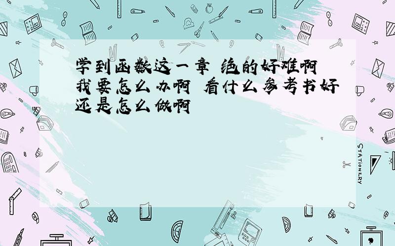 学到函数这一章 绝的好难啊 我要怎么办啊 看什么参考书好还是怎么做啊