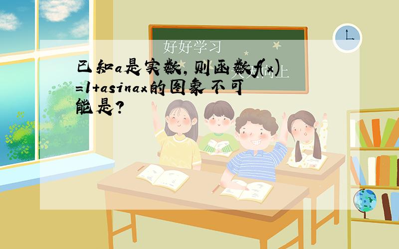 已知a是实数,则函数f(x)=1+asinax的图象不可能是?