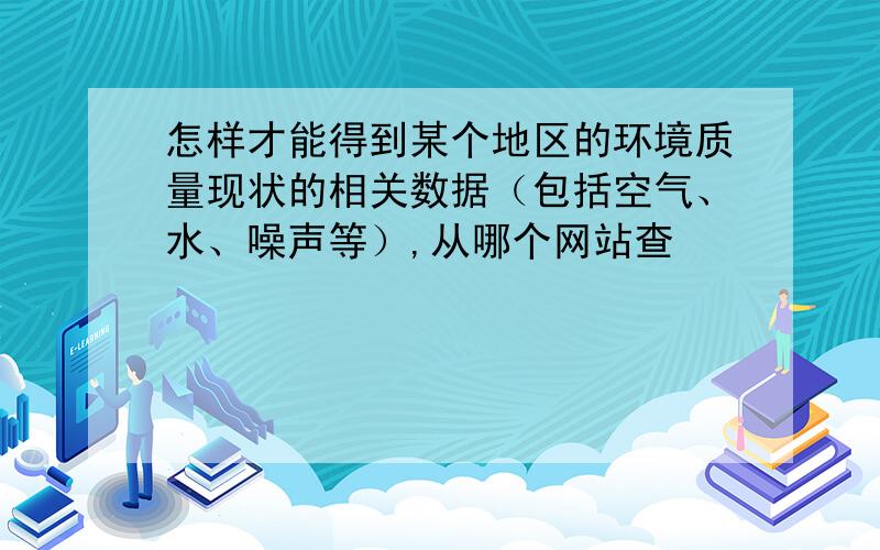 怎样才能得到某个地区的环境质量现状的相关数据（包括空气、水、噪声等）,从哪个网站查