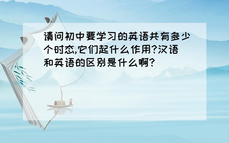 请问初中要学习的英语共有多少个时态,它们起什么作用?汉语和英语的区别是什么啊?