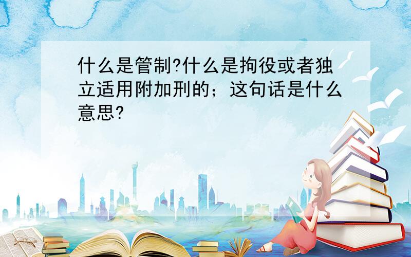 什么是管制?什么是拘役或者独立适用附加刑的；这句话是什么意思?