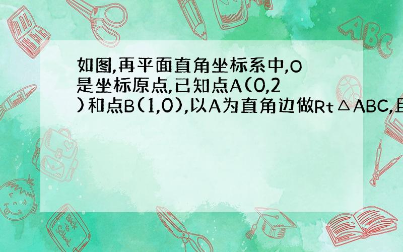 如图,再平面直角坐标系中,O是坐标原点,已知点A(0,2)和点B(1,0),以A为直角边做Rt△ABC,且AC∥x轴