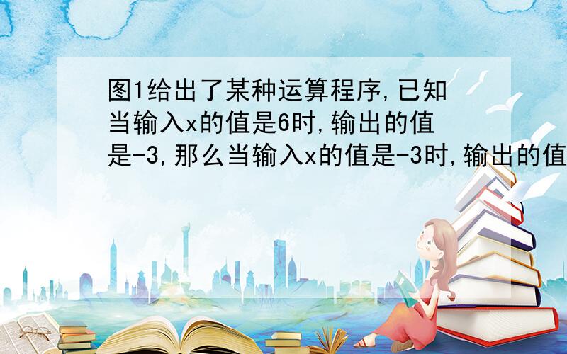 图1给出了某种运算程序,已知当输入x的值是6时,输出的值是-3,那么当输入x的值是-3时,输出的值应当是?