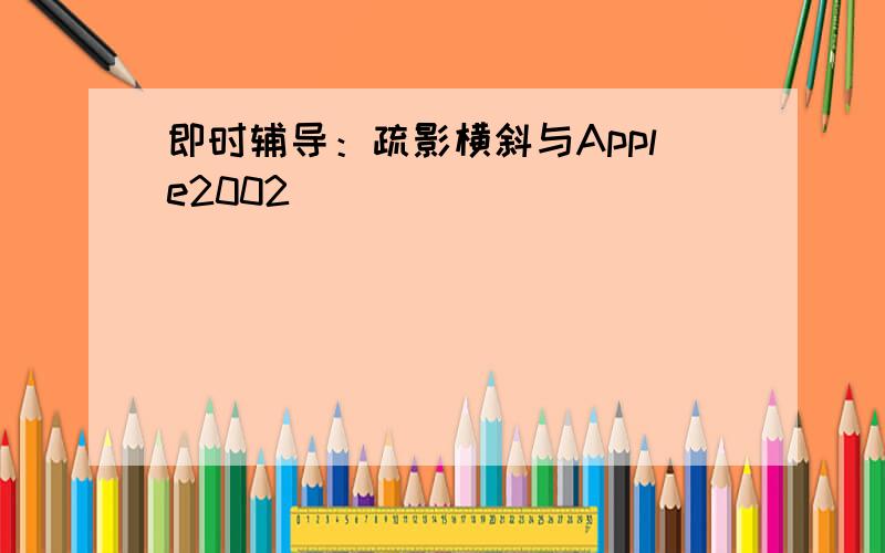 即时辅导：疏影横斜与Apple2002