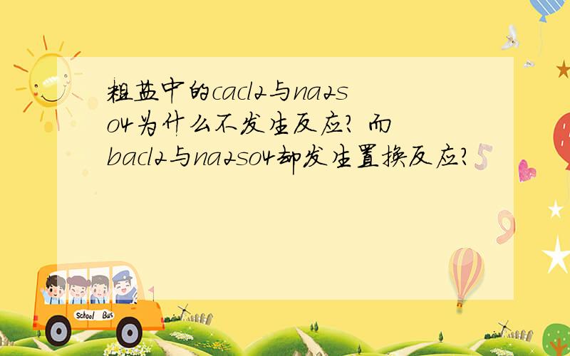 粗盐中的cacl2与na2so4为什么不发生反应? 而 bacl2与na2so4却发生置换反应?